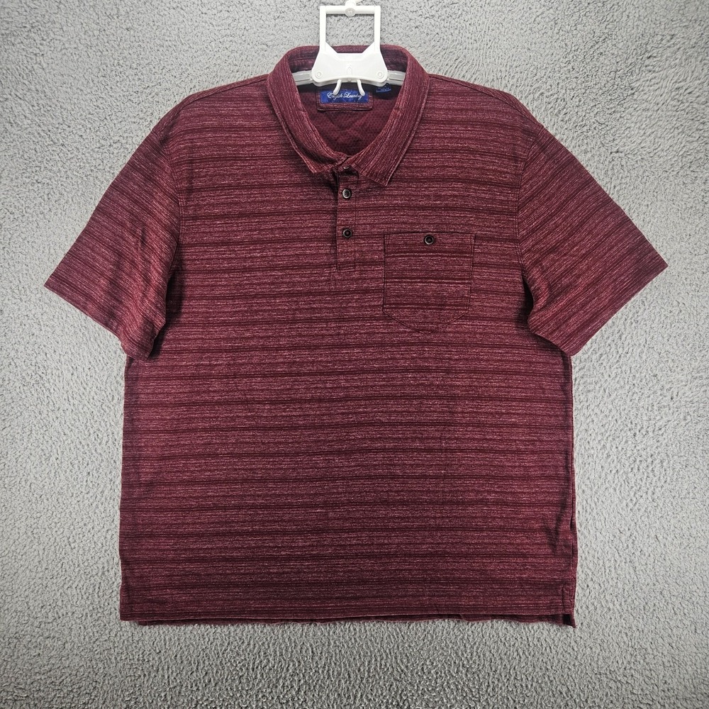 English Laundry Mens XXL Polo Shirt Burgundy Heather Space Dye Short Sleeve